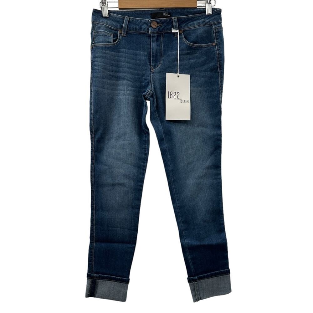 1822 Denim Vintage Denim Ankle Skinny Rolled Hem Jeans in Eri Wash Sz 8/29 NEW